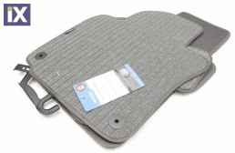Πατάκια μοκέτα για Vw Golf 5 / Golf 6 / Jetta (2005-2011)  γκρι με στρόγγυλα κουμπώματα - 4τμχ.
