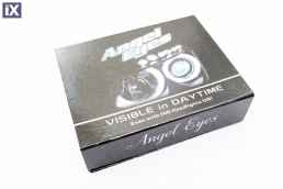 Δαχτυλίδια angel eyes για BMW E46 coupe (1998-2003) / BMW E46 Sedan, Combi (1998-2005) με 4 μεγάλα δαχτυλίδια 144mm - Λευκό χρώμα