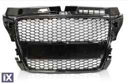 Μάσκα με βάση για σήμα για Audi A3  (2008-2013) - RS-Look μαύρη