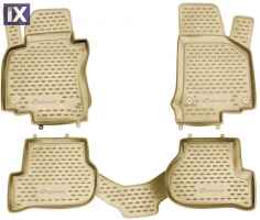 3D Λαστιχένια πατάκια για Mercedes W220 S-Class (1998-2005) long base, μπεζ - 4τμχ.