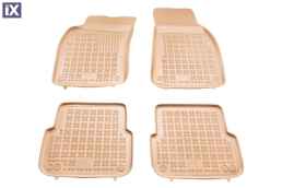 Λαστιχένια πατάκια Rezaw Plast για Audi A6 C6 (2004+) - τύπου σκαφάκι - μπεζ - 4τμχ.