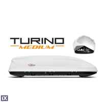 Μπαγκαζιέρα οροφής Turino Medium 191x79x46cm με διπλό άνοιγμα με κλειδί, 460 λίτρα - λευκή