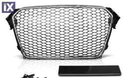 Μάσκα χωρίς σήμα για Audi  A4 B8 (2011-2014) - RS LOOK - με πλαίσιο χρωμίου
