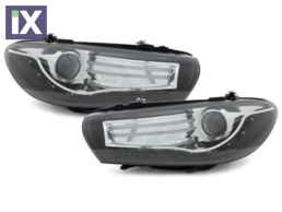 Φανάρια εμπρός led για Vw Scirocco (2008+) - μαύρα , χωρίς λάμπες (Η7) - σετ 2τμχ.