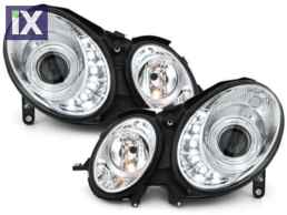 Φανάρια εμπρός led για Mercedes W211 E-Class (2002-2006) , με λάμπες (Η1) - σετ 2τμχ.