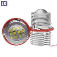 60W led για γνήσια angel eyes για BMW E39 / E60 / E53 X5 / E65 / E87 / E63 - λευκό χρώμα - 2τμχ.