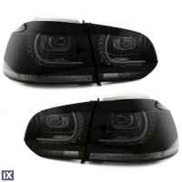 Πίσω φανάρια led για Vw Golf 6 - μαύρα - σετ 2τμχ.