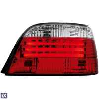 Πίσω φανάρια  led για BMW E38 (1994-2001) - με 3 led ταινίες chrome - σετ 2τμχ.