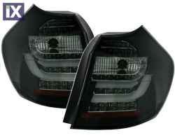 Πίσω φανάρια led  με  οδηγούς φωτός για BMW E87 (2004-207) -μαύρα - σετ 2τμχ.