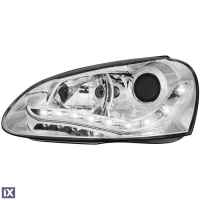 Φανάρια εμπρός led για εργοστασιακά xenon για Vw Golf 5 , chrome , χωρίς λάμπες (Η7) - σετ 2τμχ.