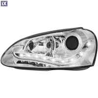 Φανάρια εμπρός led με φώτα ημέρας Vw Golf 5 , χωρίς λάμπες (Η7) - σετ 2τμχ.