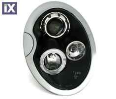 Φανάρια εμπρός angel eyes για Mini Cooper (2002-2004) - μαύρα , με λάμπες (Η1) - σετ 2τμχ.