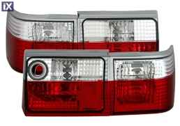 Πίσω φανάρια για Audi 80 Β3  (1986-1991)  / B4 combi (1991-1996) - κόκκινα / chrome - σετ 2τμχ.