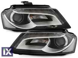Φανάρια εμπρός για Audi A3 (2008-2012) - μαύρα , χωρίς λάμπες (Η7) - σετ 2τμχ.