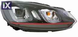 Φανάρια εμπρός angel eyes για Vw Golf 6 - με design Vw Golf 7 , με λάμπες (Η1) - σετ 2τμχ.