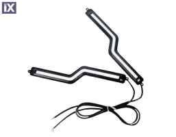 Universal led φώτα  COB 18CM 12W - μαύρο κελυφος - 2τμχ.