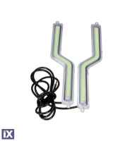 Universal led φώτα COB 18CM 12W  - ασημένιο κέλυφος - 2τμχ.
