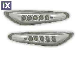 Led φλας για BMW E46  (2001-2005) / E60 / X3 (2004-2009) - χρωμίου - σετ 2τμχ.