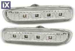 Led φλας για BMW E46 sedan / coupe   (1998-2001) / E46 Compact - χρωμίου - σετ 2τμχ.