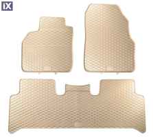 Λαστιχένια πατάκια για Renault Scenic 2,3 (2003-2016) - μπεζ - 3 τμχ.