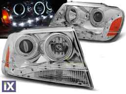 Φανάρια angel eyes CCFL για Jeep Grand Cherokee  (1999-2005) - chrome