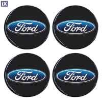FORD ΑΥΤΟΚΟΛΛΗΤΑ ΣΗΜΑΤΑ ΖΑΝΤΩΝ 5 cm ΜΑΥΡΟ/ΜΠΛΕ ΜΕ ΕΠΙΚΑΛΥΨΗ ΣΜΑΛΤΟΥ  - 4 ΤΕΜ.