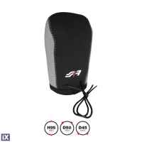 ΚΑΛΥΜΜΑ ΓΙΑ ΠΟΜΟΛΟ ΤΑΧΥΤΗΤΩΝ GEAR KNOB COVER ΜΑΥΡΟ/ΓΚΡΙ ΜΙΚΡΟΦΙΜΠΡΑ 95x45mm SIMONI RACING - 1 TEM.