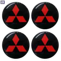 MITSUBISHI ΑΥΤΟΚΟΛΛΗΤΑ ΣΗΜΑΤΑ ΖΑΝΤΩΝ 5 cm ΜΑΥΡΟ/ΚΟΚΚΙΝΟ ΜΕ ΕΠΙΚΑΛΥΨΗ ΣΜΑΛΤΟΥ  - 4 ΤΕΜ.