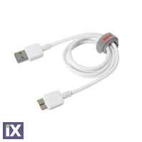 ΚΑΛΩΔΙΟ USB ΦΟΡΤΙΣΗΣ & ΣΥΓΧΡΟΝΙΣΜΟΥ MICRO B 100 cm (ΛΕΥΚΟ - USB 3.0)