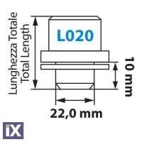 Μπουλόνια Ασφαλείας 14x1,5 19,4/40,8mm (22) ίσια με ροδέλα ORIGINAL L020
