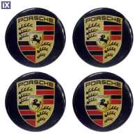 PORSCHE ΑΥΤΟΚΟΛΛΗΤΑ ΣΗΜΑΤΑ ΖΑΝΤΩΝ 6 cm ΜΑΥΡA ΜΕ ΕΠΙΚΑΛΥΨΗ ΣΜΑΛΤΟΥ  - 4 ΤΕΜ.