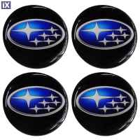 SUBARU ΑΥΤΟΚΟΛΛΗΤΑ ΣΗΜΑΤΑ ΖΑΝΤΩΝ 6 cm ΜΑΥΡΟ/ΧΡΩΜΙΟ/ΜΠΛΕ ΜΕ ΕΠΙΚΑΛΥΨΗ ΣΜΑΛΤΟΥ  - 4 ΤΕΜ.