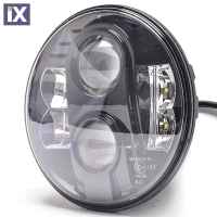 ΦΑΝΑΡΙ ΣΤΡΟΓΓΥΛΟ 7 ΙΝΤΣΩΝ ME 8LED CREE (XML-10W) 9-36V 6000-6500K ΜΑΥΡΟ