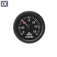 ΜΠΑΡΟΜΕΤΡΟ 0-3.0 BAR ΜΑΥΡΟ 52mm 2 INCH BLACK LINE ΓΙΑ ΚΙΝΗΤΗΡΕΣ TURBODIESEL