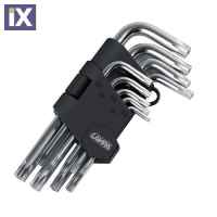 TORX ΚΛΕΙΔΙΑ 9 ΤΕΜΑΧΙΩΝ (T10/15/20/25/27/30/40/45/50)  ΧΡΩΜΙΟ-ΒΑΝΑΔΙΟ (CRV)
