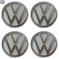 VW ΤΑΠΕΣ ΚΕΝΤΡΟΥ ΖΑΝΤΑΣ ΓΚΡΙ/ΧΡΩΜΙΟ ΚΟΥΜΠΩΤΕΣ (ΕΣΩΤΕΡ. 56mm ΚΑΙ ΕΞΩΤΕΡ. 60mm) 4ΤΕΜ.