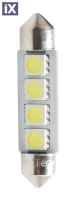 ΛΑΜΠΑΚΙΑ ΠΛΑΦΟΝΙΕΡΑΣ C5W/C10W 12V 0,96W SV8,5 41mm CAN-BUS LED 4xSMD5050 PREMIUM ΛΕΥΚΟ 1ΤΕΜ.