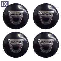 DACIA ΚΟΥΜΠΩΤΕΣ ΤΑΠΕΣ ΚΕΝΤΡΟΥ ΖΑΝΤΑΣ (ΜΑΥΡΟ/ΧΡΩΜΙΟ - ΕΣΩΤΕΡ. 56mm ΚΑΙ ΕΞΩΤΕΡ. 58mm) - 4 ΤΕΜ.