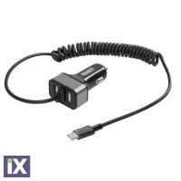 ΑΝΤΑΠΤΟΡΑΣ ΑΝΑΠΤΗΡΑ SILVER LINE 12/24V - 6000mA (2 USB ΚΑΙ ΚΑΛΩΔΙΟ ΦΟΡΤΙΣΗΣ TYPE C) - 150 cm 