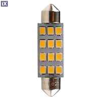 ΛΑΜΠΑΚΙΑ ΠΛΑΦΟΝΙΕΡΑΣ C5W/C10W 12V SV8.5 41mm 1,5W 12xSMD2835 LED OSRAM ΛΕΥΚΟ  BLISTER 2ΤΕΜ. M-TECH