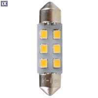 ΛΑΜΠΑΚΙΑ ΠΛΑΦΟΝΙΕΡΑΣ C5W 12V SV8.5 36mm 0,5W 6xSMD2835 LED OSRAM ΛΕΥΚΟ  BLISTER 2ΤΕΜ. M-TECH