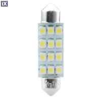 ΛΑΜΠΑΚΙΑ ΠΛΑΦΟΝΙΕΡΑΣ C5W/C10W 12V SV8.5 41mm 1,5W 12xSMD2835 LED OSRAM ΜΠΛΕ  BLISTER 2ΤΕΜ. M-TECH