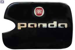FIAT PANDA 5D 2001-2018  ΑΥΤΟΚΟΛΛΗΤΟ ΤΑΠΑΣ ΡΕΖΕΡΒΟΥΑΡ 20,3x14,2cm ΜΑΥΡΟ/ΧΡΩΜΙΟ ΜΕ ΕΠΙΚΑΛΥΨΗ ΕΠΟΞΕΙΔΙΚΗΣ ΡΥΤΙΝΗΣ (ΥΓΡΟ ΓΥΑΛΙ) - 1 ΤΕΜ.