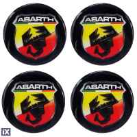 ABARTH ΑΥΤΟΚΟΛΛΗΤΑ ΣΗΜΑΤΑ ΖΑΝΤΩΝ 7,2 cm ΜΑΥΡA ΜΕ ΕΠΙΚΑΛΥΨΗ ΣΜΑΛΤΟΥ  - 4 ΤΕΜ.
