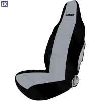 SMART FORTWO 450 1998-2006 ΗΜΙΚΑΛΥΜΜΑΤΑ ΚΑΘΙΣΜΑΤΩΝ ΜΑΥΡΟ/ΓΚΡΙ ΠΕΤΣΕΤΑ (100% ΒΑΜΒΑΚΙ) - 2 ΤΕΜ.