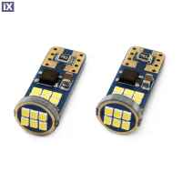 T10 W5W 12/24V 2,2W LED 18xSMD2016  CAN-BUS ULTRA BRIGHT ΛΕΥΚΟ 5600K 10x25mm 2ΤΕΜ.