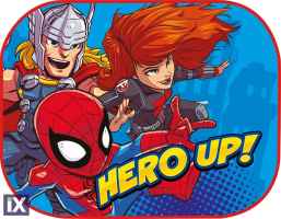 ΗΛΙΟΠΡΟΣΤΑΣΙΕΣ ΠΛΑΙΝΕΣ MARVEL SUPER HEROES ΜΕ ΒΕΝΤΟΥΖΑ 2TEM (44x35cm) AMIO