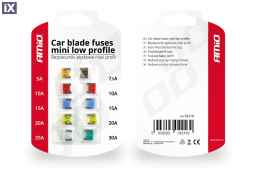 ΑΣΦΑΛΕΙΕΣ MINI LOW PROFILE ΔΙΑΦΟΡΕΣ ΣΕ ΚΑΡΤΕΛΑ 1x5A/1x7.5A/2x10A/2x15A/2x20A/1x25A/1x30A AMIO - 10 TEM