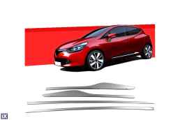 RENAULT CLIO 5D 2012+ ΔΙΑΚΟΣΜΗΤΙΚΗ ΦΑΣΑ ΠΟΡΤΑΣ  ΧΡΩΜΙΟ ΜΕΤΑΛΛΙΚH S-DIZAYN -4 TEM.