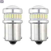 R5W/R10W 12/24V BA15s 24+6xSMD3030 CAN-BUS ΔΙΑΘΛΑΣΗΣ (ΜΟΝΟΠΟΛΙΚΟ/ΦΟΥΝΤΟΥΚΙ) LED  ΑΜΙΟ - 2ΤΕΜ.